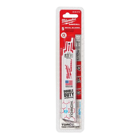 Milwaukee Tool 6 in. 10 TPI THE TORCHIce HardenedSAWZALL Blades 48-01-9712